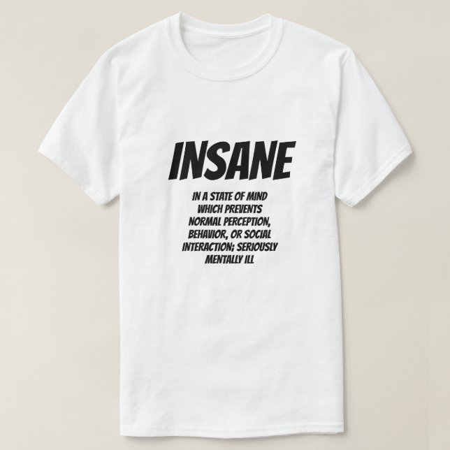 T-shirt Adjectif : Dingue (Design devant)