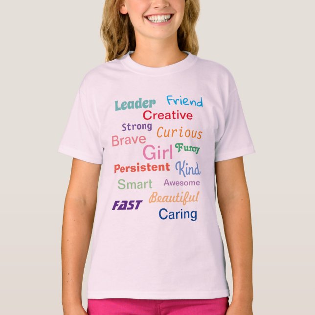 T-Shirt Adjectif "Girl" personnalisable (Devant)