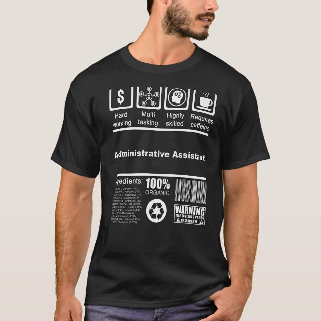 T-shirt Adjoint administratif Faits nutritionnels pour pub (Devant)