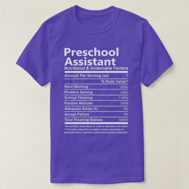 T-shirt Adjoint préscolaire Alimentation Et Indéniable Fac (Design devant)