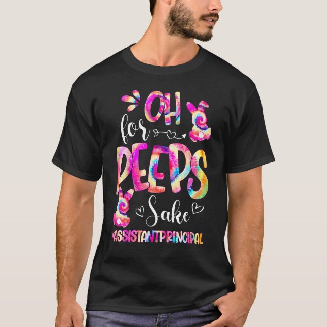 T-shirt Adjoint Principal Oeufs lapins de Pâques Cravate D (Devant)