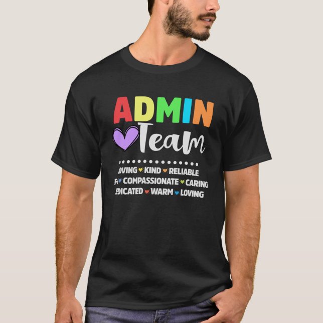 T-shirt Admin Assistant de l'école Équipe principale Admin (Devant)