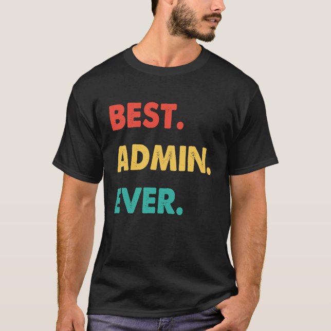 T-shirt Admin Retro Meilleur administrateur (Devant)