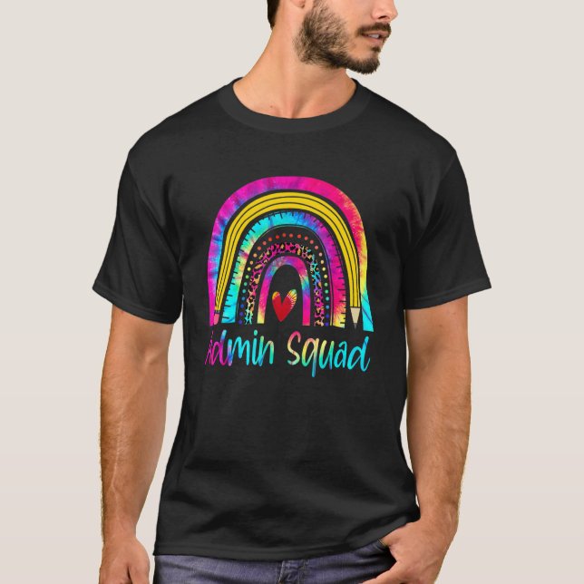 T-shirt Admin Squad Administrateur Tie Dye Enseignant Reto (Devant)