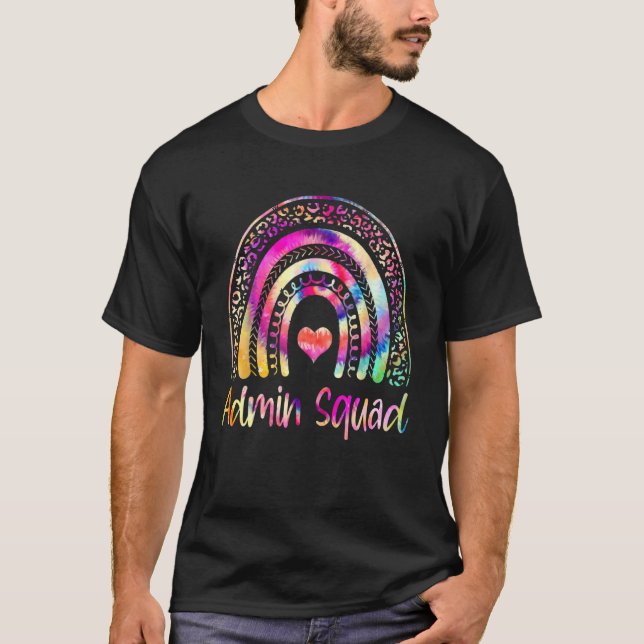 T-shirt Admin Squad Administrateur Tie Dye Rainbow First D (Devant)