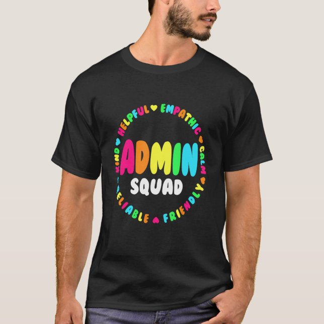 T-shirt Admin Squad Assistant de l'école Administrateur pr (Devant)