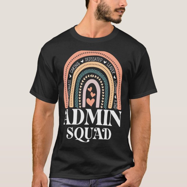T-shirt Admin Squad Assistant de l'école Principal Crew Ad (Devant)