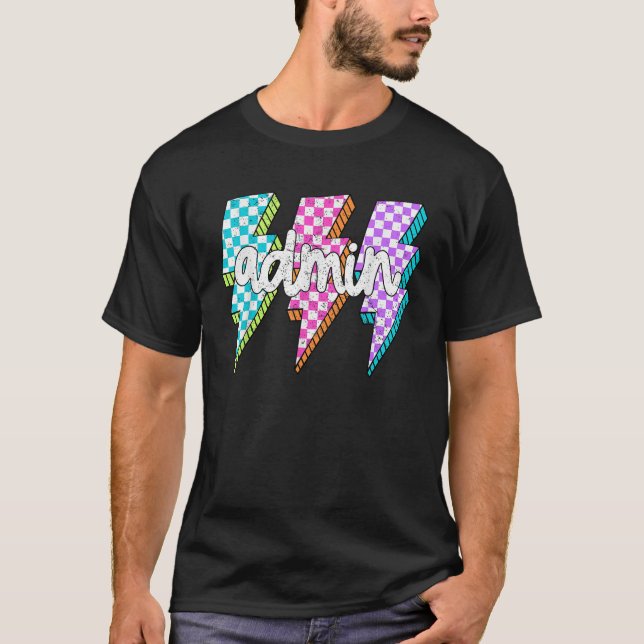 T-shirt Admin Squad Lightning Bolt Assistant de l'école Pr (Devant)