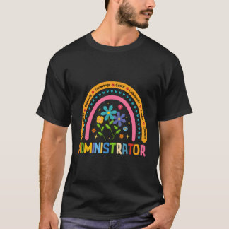 T-shirt Administrateur Arc-en-ciel coloré Retour à Scho