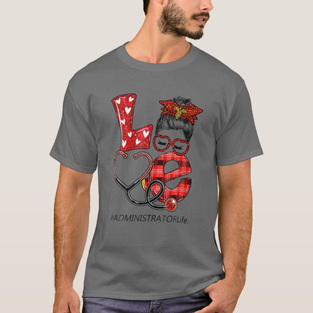 T-shirt Administrateur des soins infirmiers Plaid Leopard  (Devant)