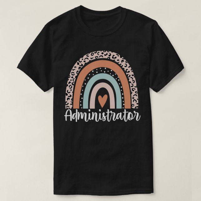 T-shirt Administrateur Rainbow Leopard Funny Administrateu (Design devant)