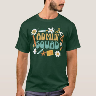 T-shirt Administrateur Scolaire Principal Admin Squad rétr