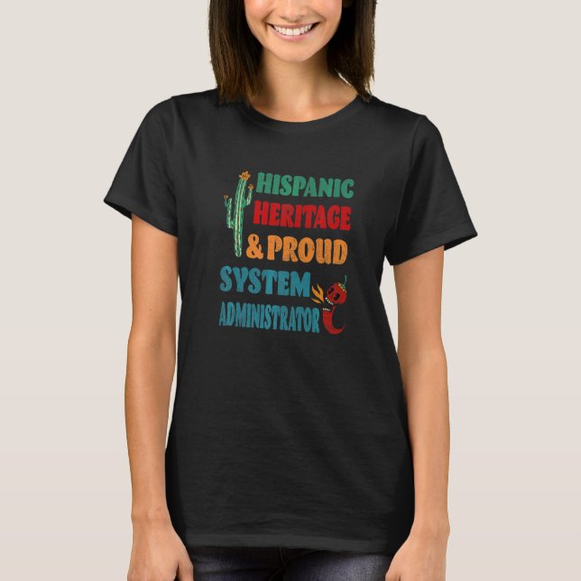 T-shirt Administrateur système fier de son patrimoine hisp (Devant)