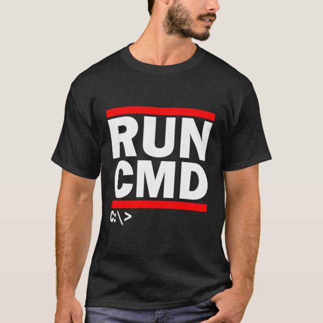 T-shirt Admins Programmeurs Exécuter Cmd (Devant)