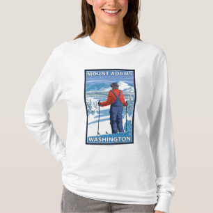 T-shirt Admirer de skieur - bâti Adams, Washington
