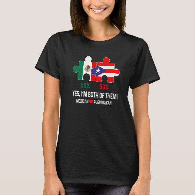 T-shirt ADN De Fierté Du Patrimoine Portoricain Et Mexicai (Devant)