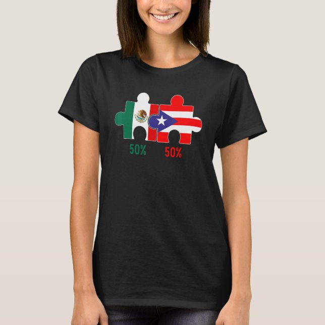 T-shirt ADN De Fierté Du Patrimoine Portoricain Et Mexicai (Devant)
