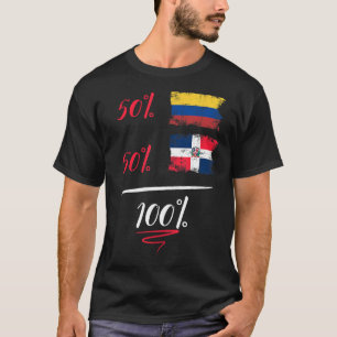 T-shirt ADN Ha De Fierté Du Drapeau Colombien Et Dominicai