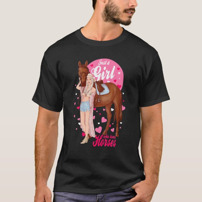 T-shirt Ado fille avec son cheval - équitation équitation  (Devant)