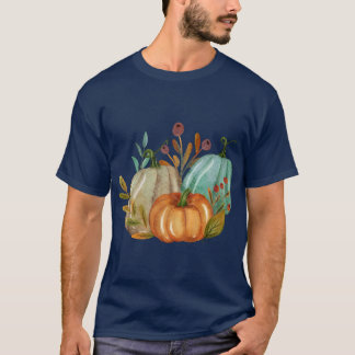 T-shirt Adobe Or Pastel Aquarelle Citrouille Cosy Automne