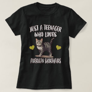 T-shirt Adolescent aime les chats American Shorthair