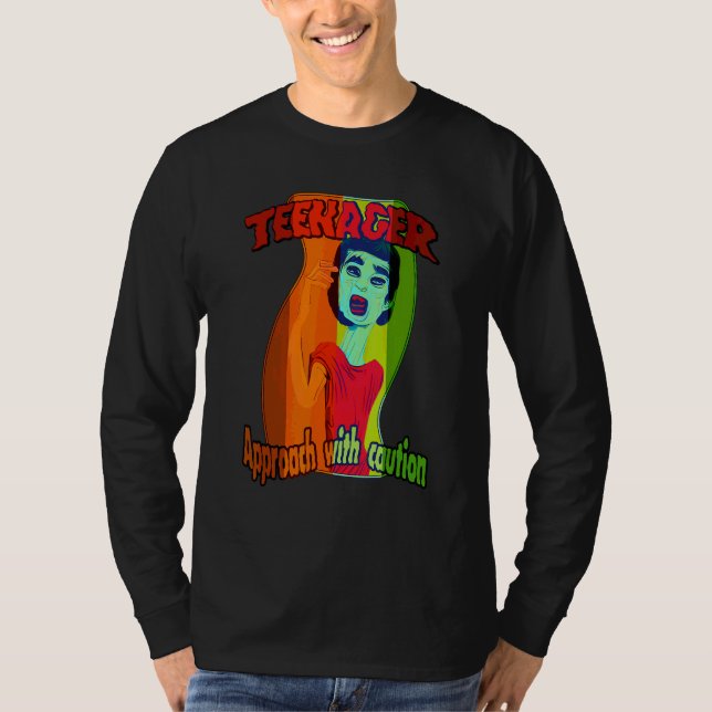 T-shirt ADOLESCENT Approcher avec prudence   02  (Devant)