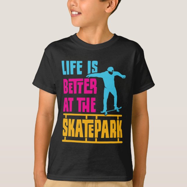 T-shirt Adolescent en skateboard skateuse longboard skate (Devant)
