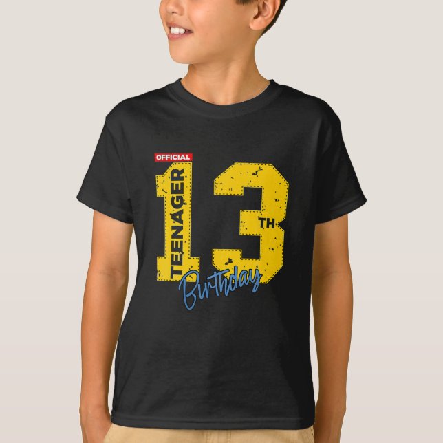 T-shirt Adolescent officiel 13 ans 13e anniversaire Joueur (Devant)