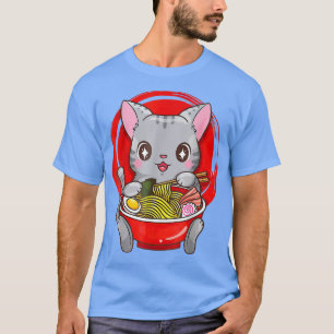 T-shirt Adolescent Ramen Chat Anime Kawaii Neko Japonaise