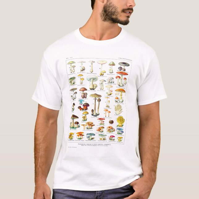 T-shirt Adolphe Millot Champignon Larousse - affiche franç (Devant)