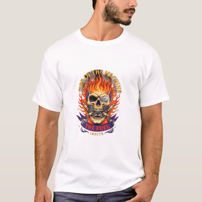 T-shirt ADOM Ride Die Crâne de Flamme (Devant)