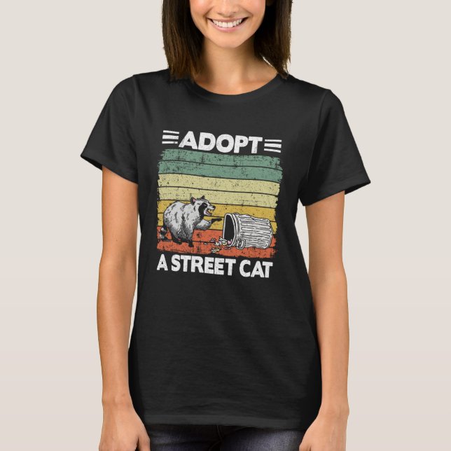 T-shirt Adopt A Street Cat Raccoon  2 (Devant)