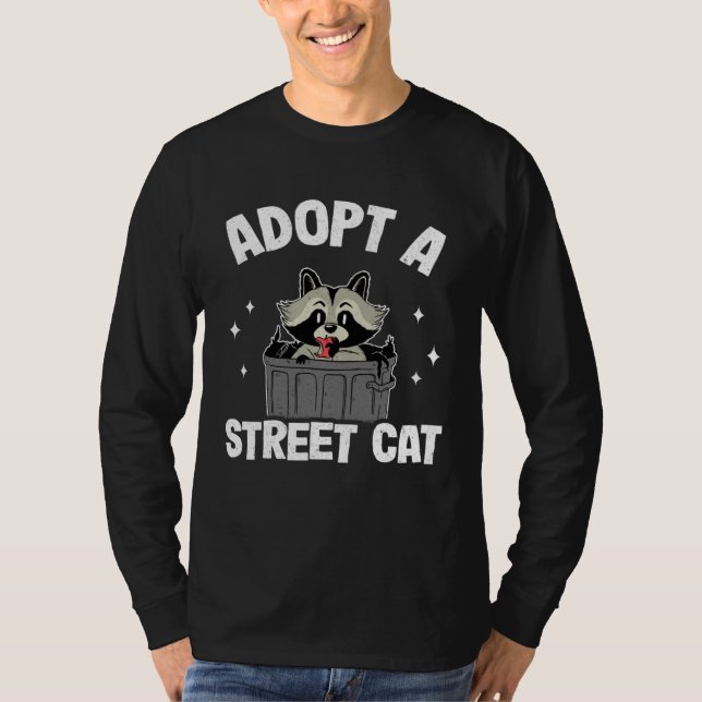 T-shirt Adopt A Street Cat Trash Garbage Panda Funny Racco (Devant)