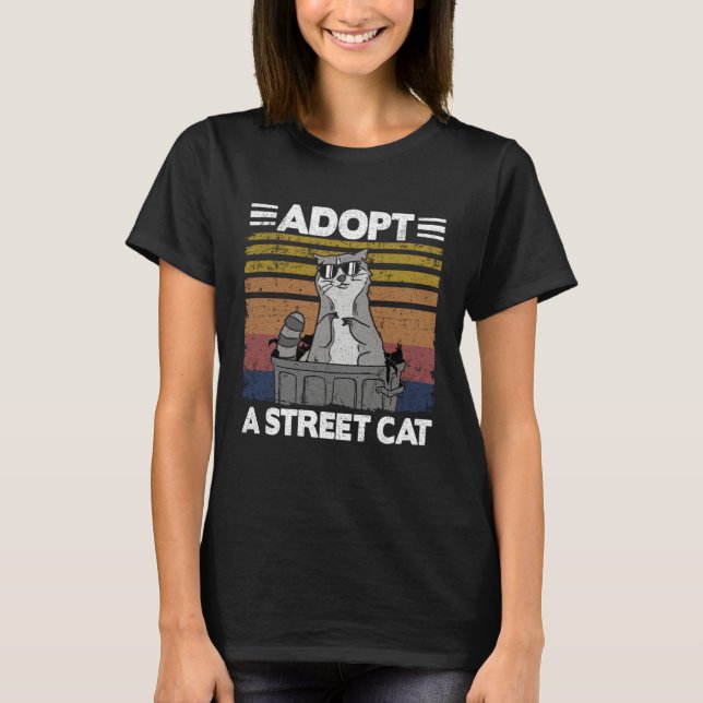 T-shirt Adopt A Street Cat Trash Garbage Panda  Raccoon (Devant)