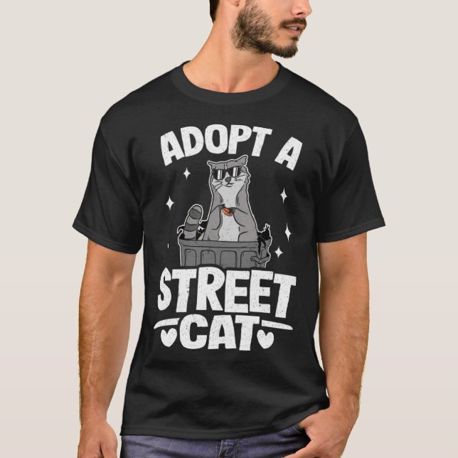 T-shirt Adopt A Street Cat Trash Garbage Panda Raccoon 1 (Devant)