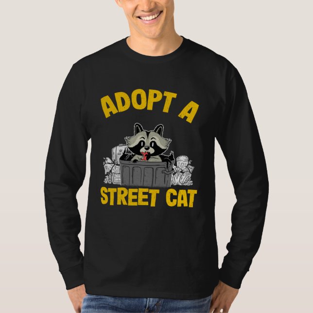 T-shirt Adopt A Street Cat Trash Garbage Panda Raccoon  3 (Devant)