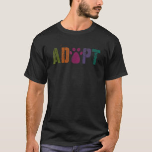 T-shirt ADOPT vintage Secourt Squad Animal Cats Chiens Ado