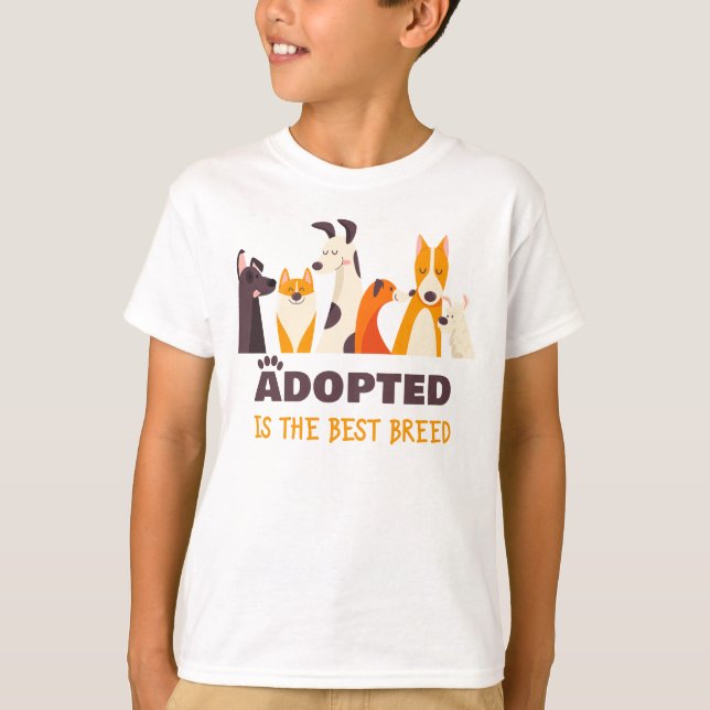 T-shirt Adopté est la meilleure race : Secourt de chien re (Devant)