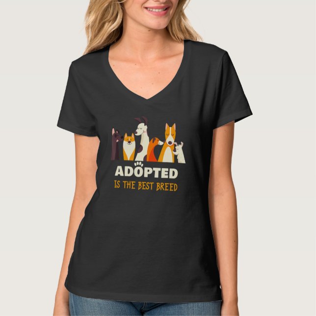 T-shirt Adopted is The Best Breed Dog Rescue Shelter & Ado (Devant)
