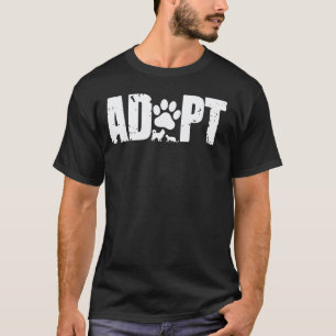 T-shirt Adopter Chat Chien Patte Sauvetage Chat Chien Amou