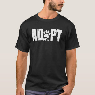 T-shirt Adopter Chat Chien Paw Secourt Chat Amoureux des c