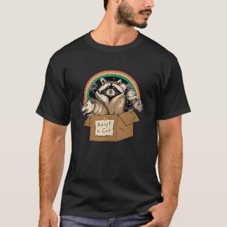 T-shirt Adopter Chats Interdits Dans Box Raccoon Skunks Po
