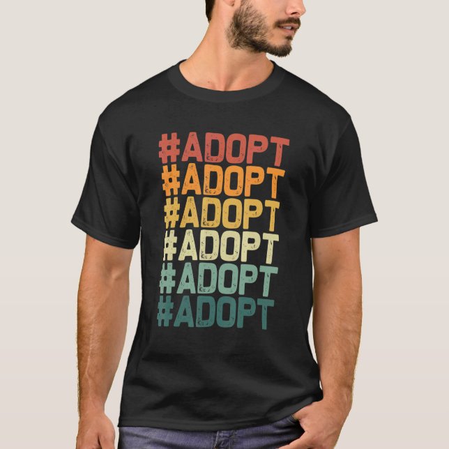 T-shirt Adopter Graphic Chien Chat Animal Adoption Secourt (Devant)