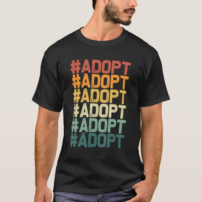 T-shirt Adopter la Secourt d'adoption du chat de chien gra (Devant)