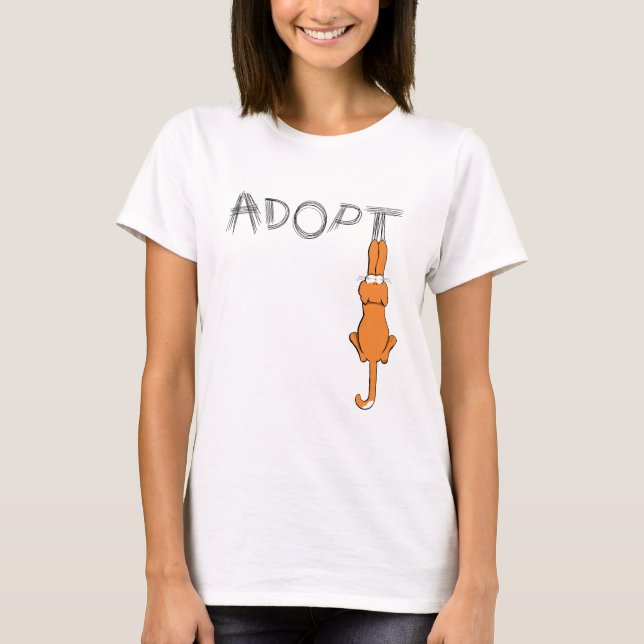 T-shirt Adopter les chats Rusty Dark Claw Marks (Devant)