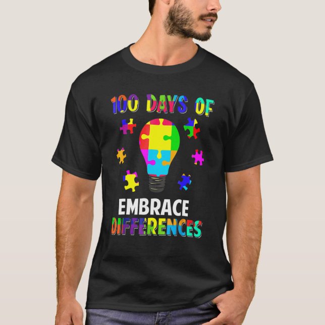 T-shirt Adopter les différences 100 jours de sensibilisati (Devant)