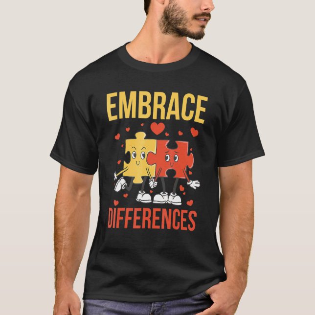 T-shirt Adopter les différences drôle Monde Journée de l'a (Devant)