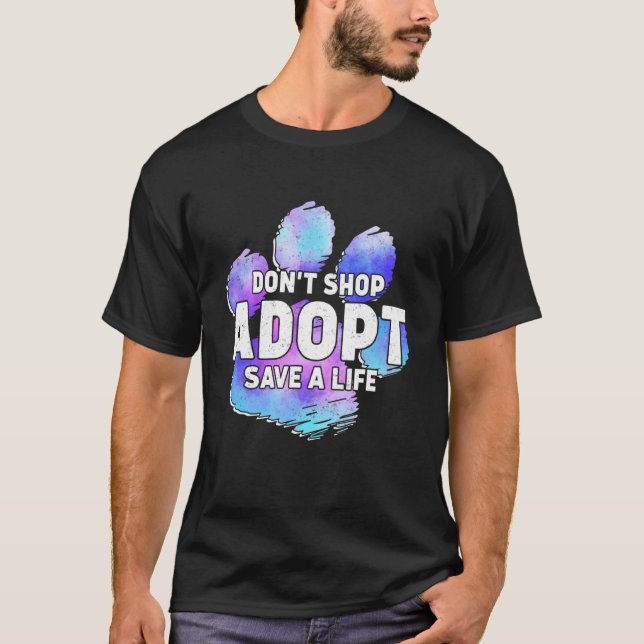 T-shirt Adopter Ne pas Acheter Animaux Secourir Animaux (Devant)