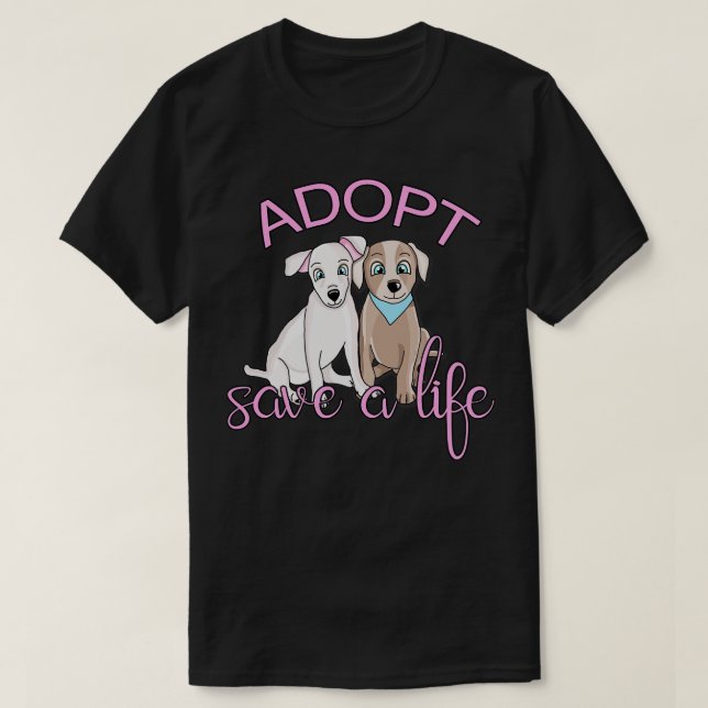 T-shirt Adopter Sauver une vie (Design devant)