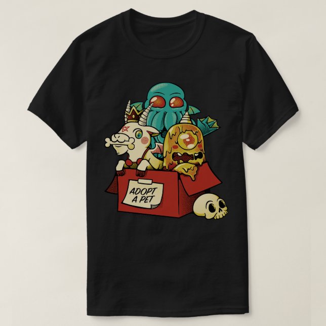 T-shirt Adopter un animal de compagnie Monster Kawaii (Design devant)